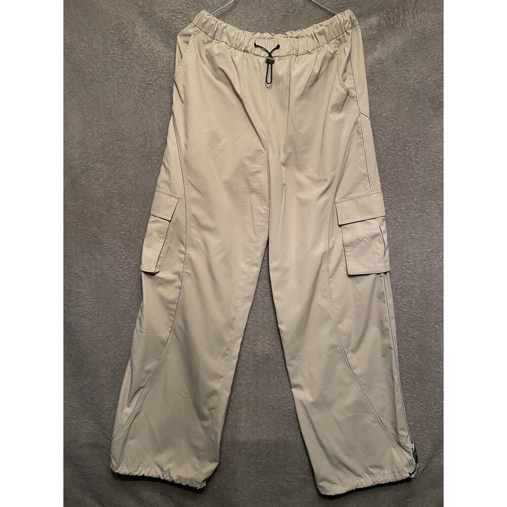 LIT Activewear Tampered Drawstring Sweatpants Womens L Neutral Polyester Relaxed